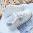 thumbnail image 4 of LTTVQM Sneakers for Women Casual Comfort Low Top Glitter Heart Print Anti-Slip Canvas Shoes Lace Up Platform Classic Outdoor Fashion Sneakers White 36(US-5.5), 4 of 4