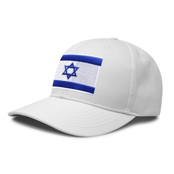 International Tie Israel Flag Hat for Men and Women Ă¢Â€Â“ Snapback Trucker Baseball Cap (All White)