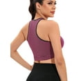 thumbnail image 6 of FANNYC Sexy Racerback Sports Bra For Women Seamless High Impact Support Yoga Sports Bra Padded Mesh Stretch Running Active Gym Workout Fitness Tank Tops With Removable Cups,XS-XL, 6 of 8