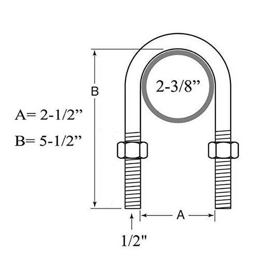 Libra Trailer Parts New trailer U bolt kit for Round Axle - 20079