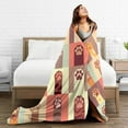 thumbnail image 5 of DouZhe Ultra-Soft Micro Fleece Lightweight Flannel Bed Blanket, Cute Pet Paw Cat Footprint Print Cozy Warm Throw Blankets, 40"x30", 5 of 7