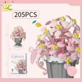 thumbnail image 1 of HLONKHUIQIBAO MOC Eternal Bouquet Micro Building Blocks Flower Model DIY Home Desk Plant Decoration Assemble Brick Toy For Children, 1 of 10