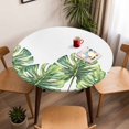 thumbnail image 5 of Green Leaf Elastic Fitted Round Table Cover Watercolor Plant Waterproof Outdoor Tablecloth for Holiday Party, Picnic, Patio & Dining Fits Tables Up to 36"-44", 5 of 8