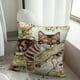 thumbnail image 5 of Funda de almohada con estampado de gato | Funda de almohada decorativa verde | Funda de cojín de poliéster de 45 x 45 cm con cremallera oculta | Decoración para sofá cama, 5 of 5