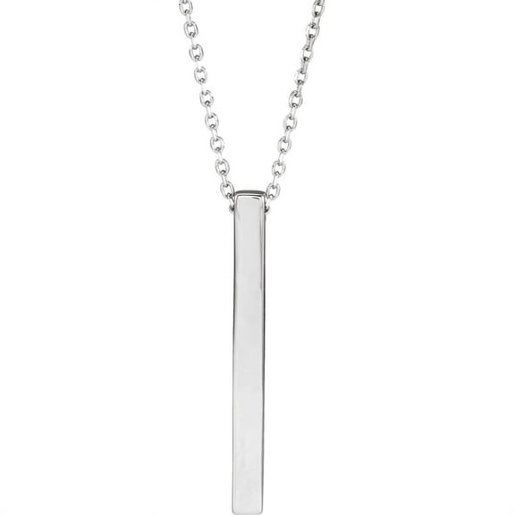 Auriga Fine Jewelry Mother's Day Gift 14k White Gold Four-Sided 16-18" Pendant Necklace