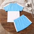 thumbnail image 5 of LJEFF Girls Color Block T-Shirt & Skort Set, Soft Elastic Waist Comfortable Short Sleeve Casual 2PC Outfit Light Blue Size 10 Years, 5 of 9