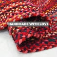 thumbnail image 5 of Homespice Chindi Red Oval Braided Rug and Funky Indoor Braided Rugs 5x7.5', The Perfect Colorful Braided Chindi Rug and Handmade Chindi Rug, 5 of 7