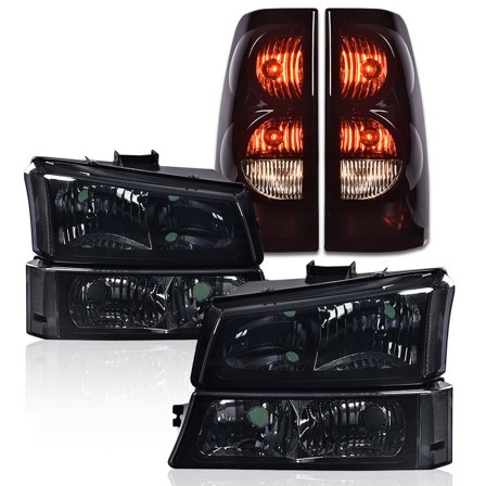Smoke Lens Headlights Black Tail Lights New Fit For 2003-2006 Chevy Silverado