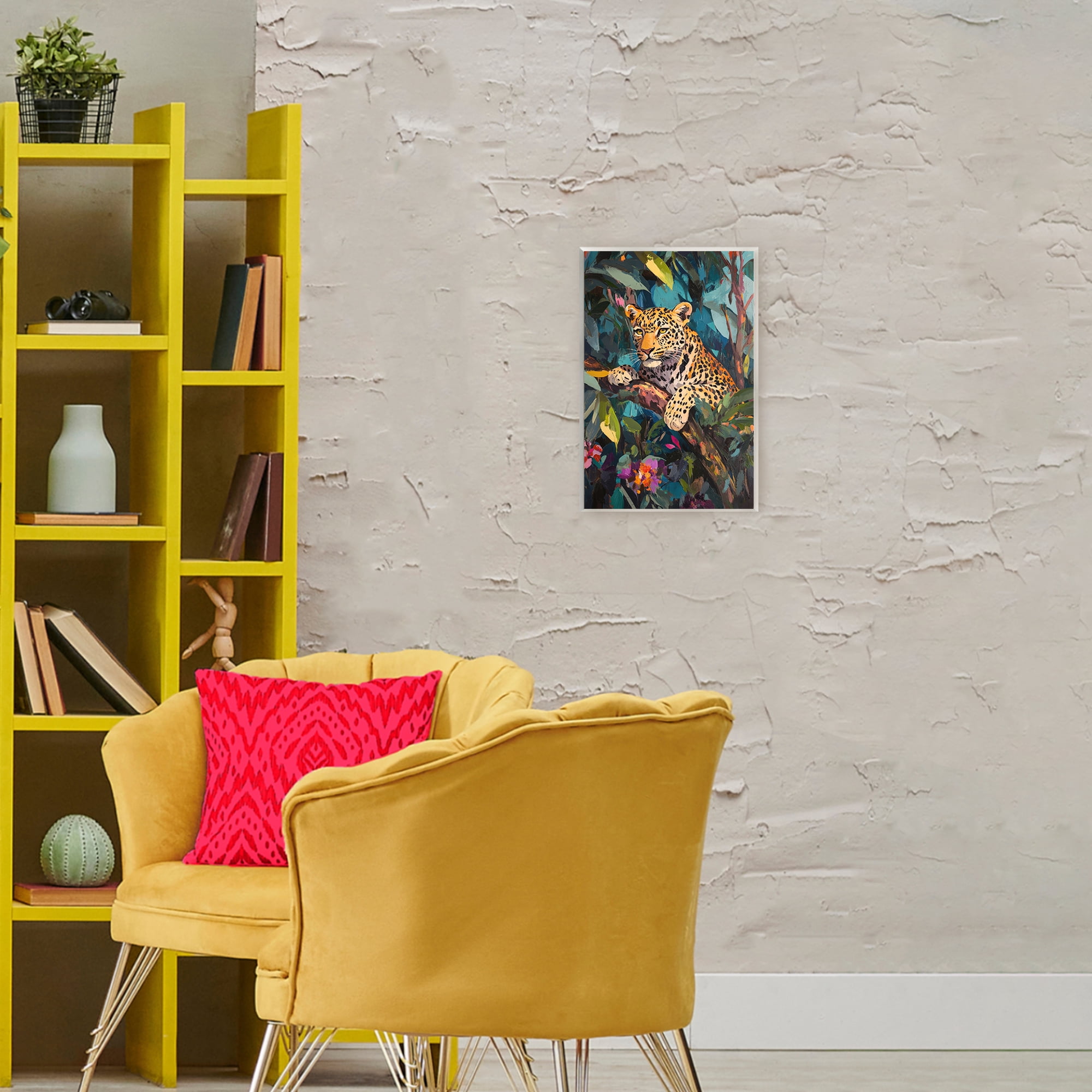 Stupell Industries One The Wild Side Leopard Wall Plaque Art, design by Petal Prints Design