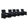 thumbnail image 6 of Benjara Heena Home Theater Set-5 Manual Recliners-2 Consoles-Black Faux Leather, 6 of 6