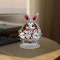 thumbnail image 6 of Easter Decoration, 2D Acrylic Silver Bunny Egg Print Desktop Ornament, for Living Room Bedroom Festival Ornaments, Not 3D, 6 of 8