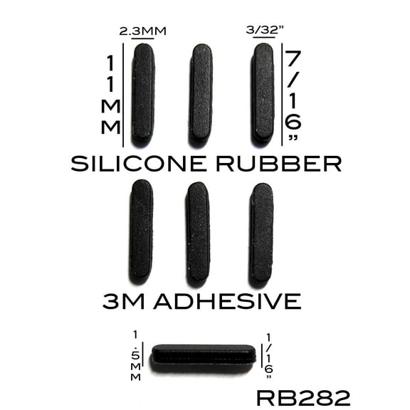 VATH Self Adhesive Silicone Rubber Feet 11mm(L) x 2.3mm(W) x1.5mm(H) 8pcs [RB282]