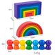 thumbnail image 2 of Rainbow Stacking Toys Wood Rainbow Stacker Bloques de Construcción rico y de Rompecabezas de Anidación, Juguetes Educativos Tempranos Montes paquete 2 Hugo Bloques de construcción de arco iris de madera, 2 of 8