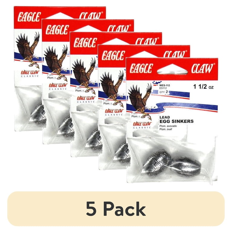 Eagle Claw Egg Sinker Weights, 1.5 oz, 5 Pack photo 1