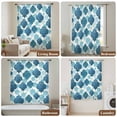 thumbnail image 6 of Blue Geometric Moroccan Sheer Curtains 63 Inches Long, Abstract Art Blue Ombre Modern Light Filering Curtains, Breathable Simi Curtain Privacy Drapes for Living Room Bedroom Window Treatment, 6 of 9
