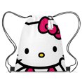 thumbnail image 1 of Mochila con cordón de poliéster Merlotti con bolsillo con estampado completo de Hello Kitty, bolsa de almacenamiento de gran capacidad para niña, 1 of 5