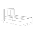 Sauder Parklane Platform Twin Bed with Headboard, Soft White Finish