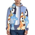 thumbnail image 2 of Lsque Bluey Pattern Casual Men's Hoodie,Hooded Sweatshirt with Kangaroo Pocket,Pullover Hoodie-4X-Large, 2 of 8
