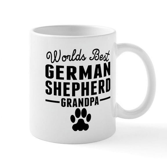 CafePress - Worlds Best German Shepherd Grandpa Mugs - 11 oz Ceramic Mug - Novelty Coffee Tea Cup