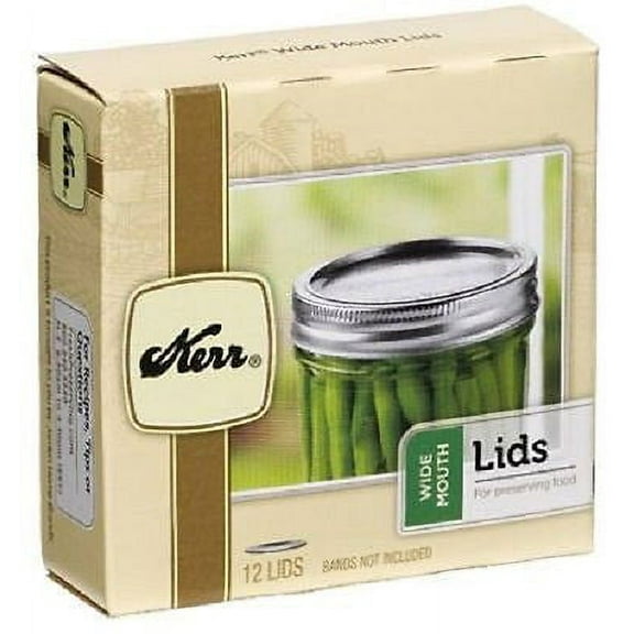 Kerr 2139399 12 Pack Wide Mouth Canning / Mason Jar Lids - Quantity of 4