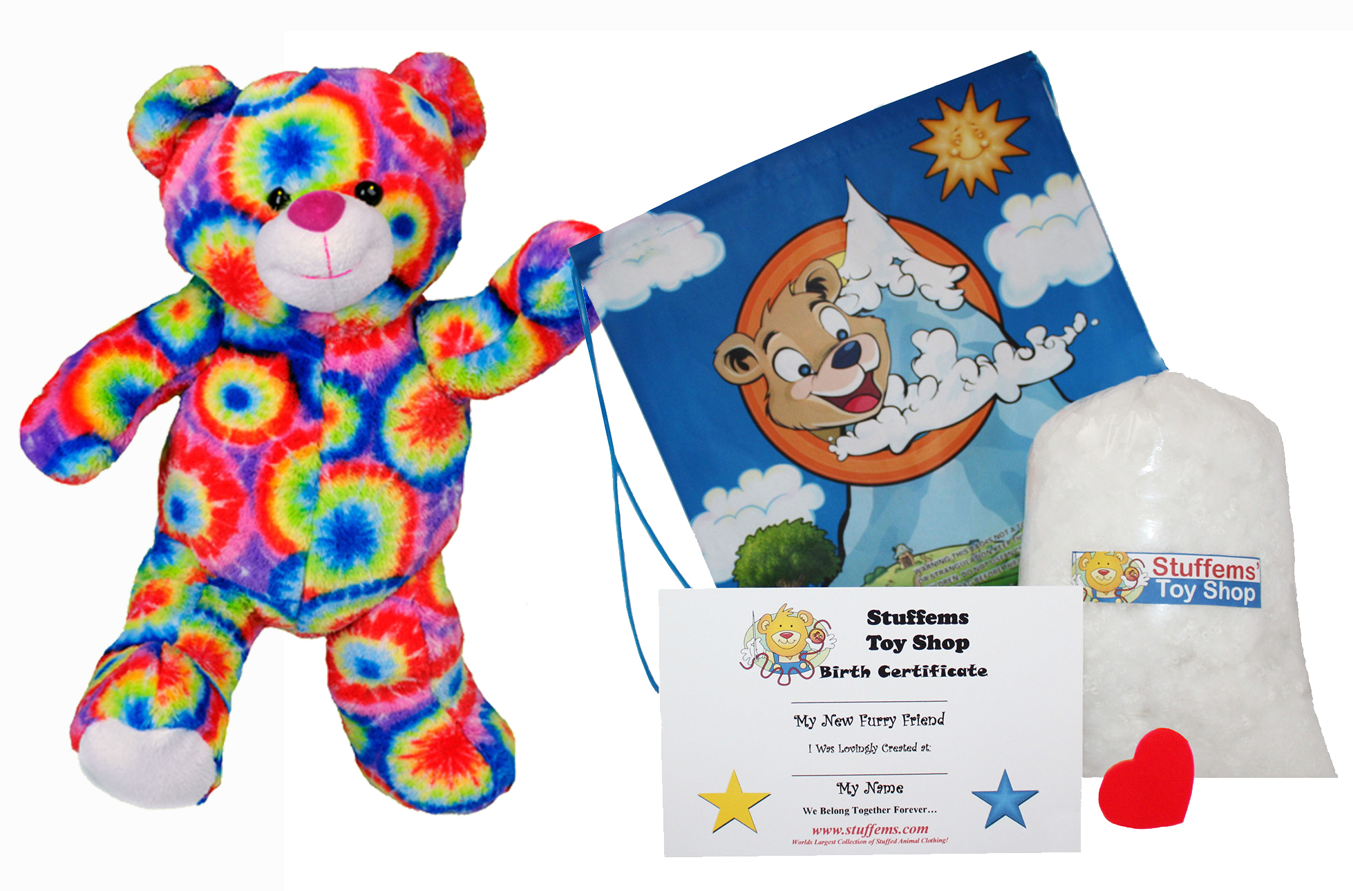 Make Your Own Stuffed Animal 16" "Rainbows the Bear" No Sew Kit