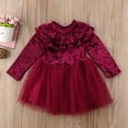 thumbnail image 4 of Douhoow 1-6 Years Girls Princess Dress Velvet Fleece Dress Kids Long Sleeve Tiered Tutu Dresses, 4 of 8