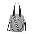 thumbnail image 3 of DYNWAVECA Tennis Bag Water Resistant Racquet Holder Practical Pouch Fashion Professional Tennis Racket Bag for Outdoor Travel Beginners gray crossbody, 3 of 10