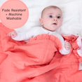 thumbnail image 5 of LollyBanks Baby Girl Ruffle Blanket, Organic Cotton Muslin Crib Quilt, 40 x 36 in, Pink Farm Print, 5 of 8