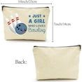 thumbnail image 2 of Bowling Makeup Bag Canvas Cosmetic Pouch Small Toiletry Bag Travel Make Up Pouch Portable Organizer Large Capacity Washable with Zipper for Trip Vacation Competition Performance 10x7 Inch diy, 2 of 9