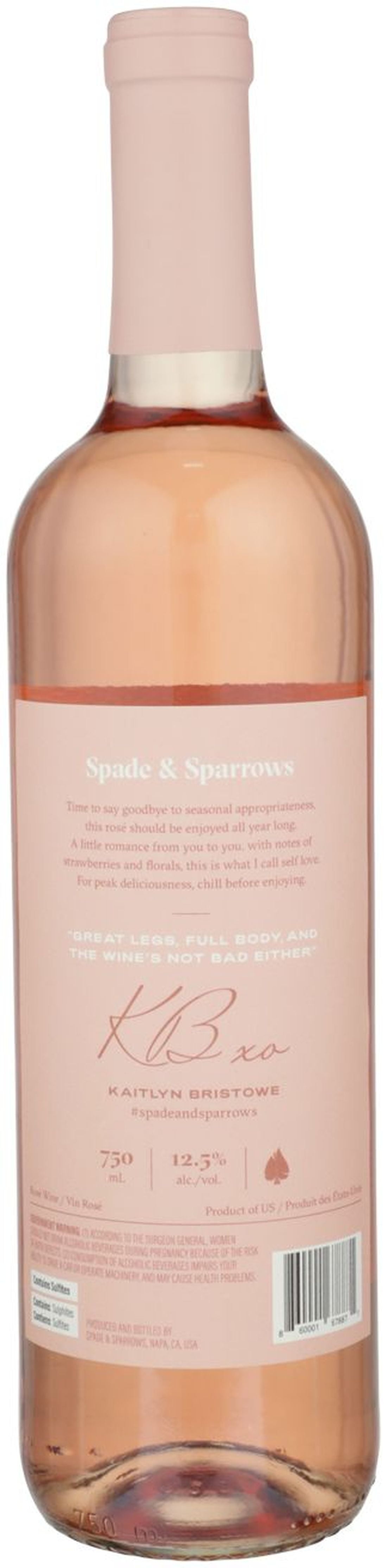 Spade & Sparrows  California Rose Wine, 750 ml Bottle, ABV 12.50%