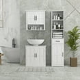 thumbnail image 2 of kleankin Armoire de Rangement de Salle de Bain Colonne à Linge avec 3 Étagères Ouvertes Blanc, 2 of 10