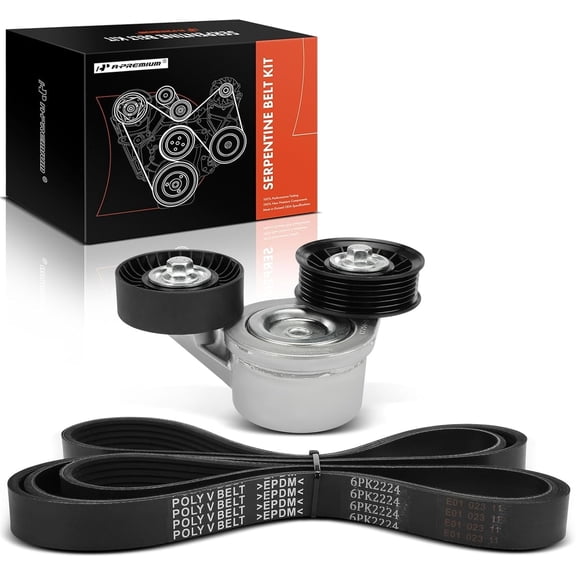 A-Premium Engine Serpentine Belt Drive Kit with Tensioner Compatible with Dodge Ram 1500 2002-2007, Ram 2500 2002-2007, Durango 2000-2003, Dakota 2000-2007, 3.7L 4.7L