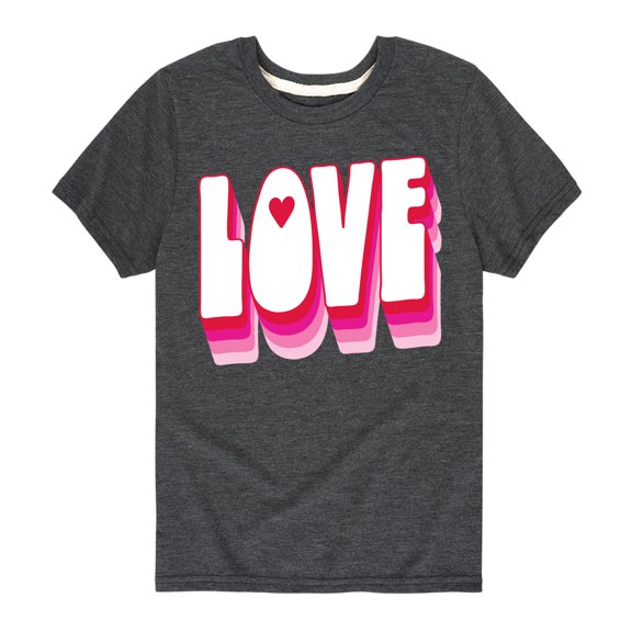 Instant Message - 3D Love - Youth Boys Short Sleeve Graphic T-Shirt