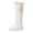 White, variant on HEWUQI Women's Winter Knee High Boots Platform Quilted Waterproof Wedge Snow Booties Buckle Decor Warm Shoes White Size 6