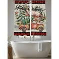 thumbnail image 5 of Merry Christmas Winter Truck Pine Chalet Snowflake Plaid linen Sheer Curtains 72 inches Long, Light Filtering Sheer Window Curtains Rod Pocket Voile Drapes for Bedroom Living Room, 2 Panels 52"Wx72"L, 5 of 7