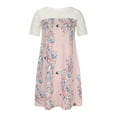 thumbnail image 3 of Robe Bohème Mode Femme Imprimé Floral Col Rond Manches Courtes Longueur Genou, 3 of 7