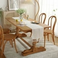thumbnail image 3 of Handwoven Polyester Table Runner with Fringe - 13"x79" Farmhouse Lace Tablecloth for Dining Table, Christmas, Thanksgiving, Rustic Wedding Decor (Ivory), 3 of 13