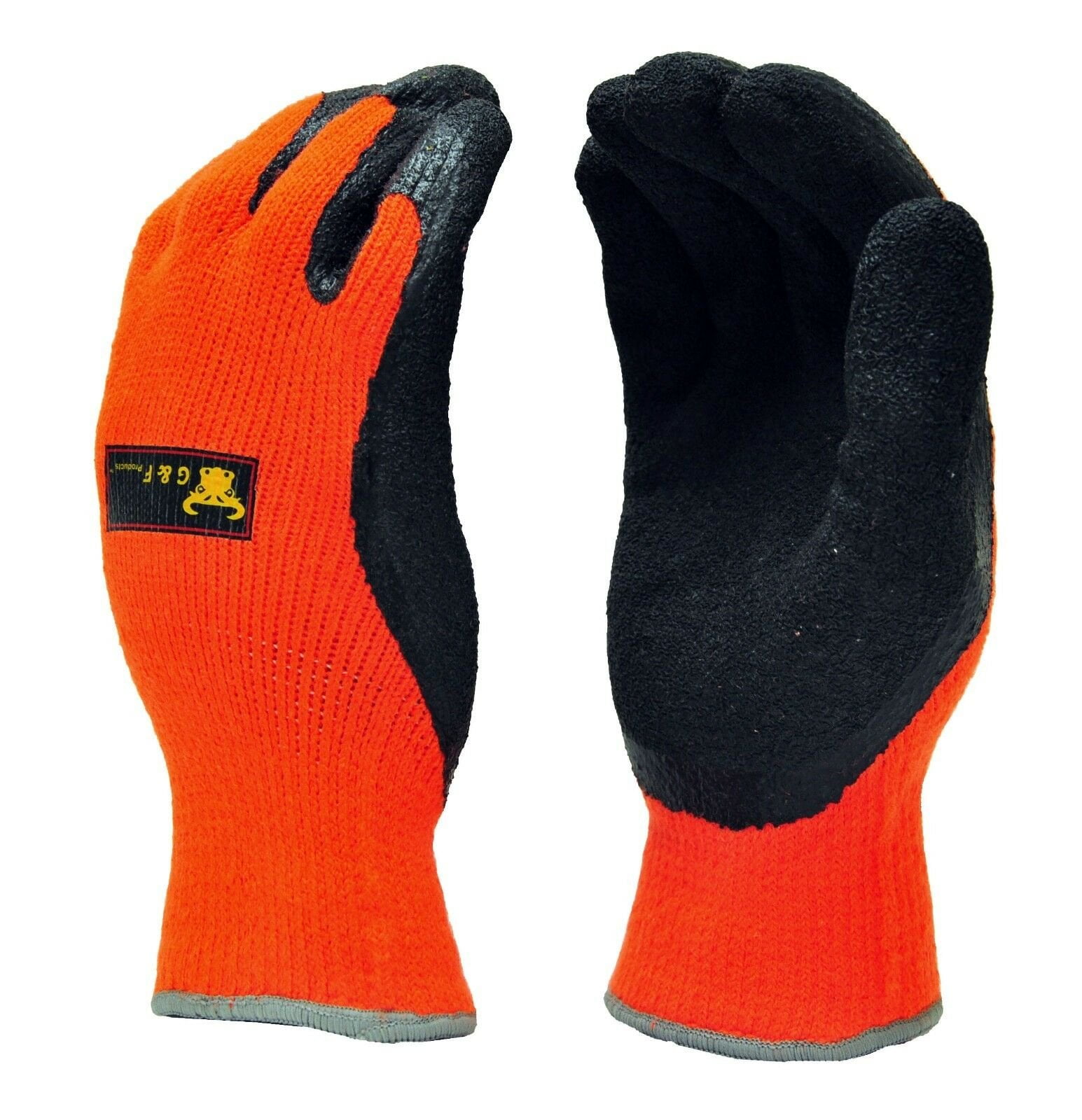 G & F GripMaster Latex Coated Winter Outdoor Work Gloves Large 