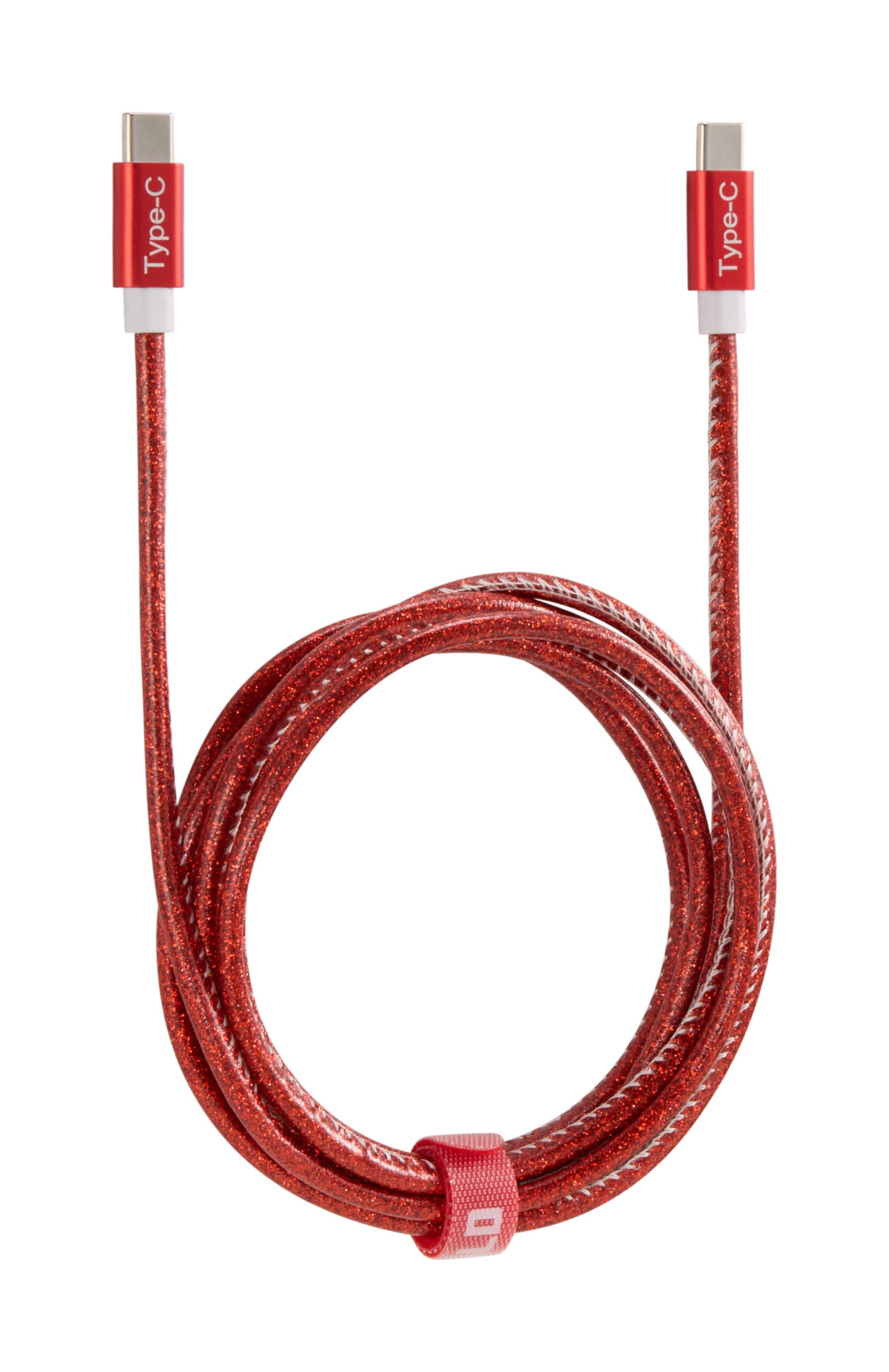 Emerald USB C Charging Cable with 2 Port Wall Adapter, USB C to USB C Cable, Type C Charger, Red, 6’