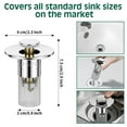 thumbnail image 3 of 3 in 1 Sink Drain Strainer with Hair Catcher,2PCS Stainless Steel Popup Sink Stopper with Basket for Bathroom Kitchen Shower,Pop-up Bounce Core Floor Basin Drain Filter,Replacement Sink Plug, 3 of 7