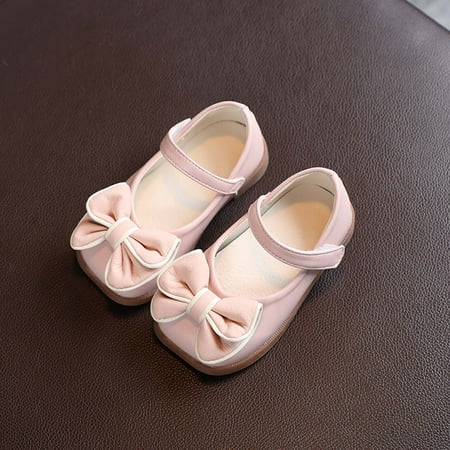 

Qepwscx Spring And Autumn Girls Casual Bow Soft Sole Leather Shoes Clearance