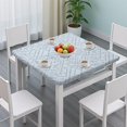 thumbnail image 3 of Math Equations Grid Notes Pattern Square Fitted Tablecloth with Elastic Edge,Square Table Cover,Washable Elastic Table Cover for Home Kitchen Party Decor 34"x34", 3 of 6