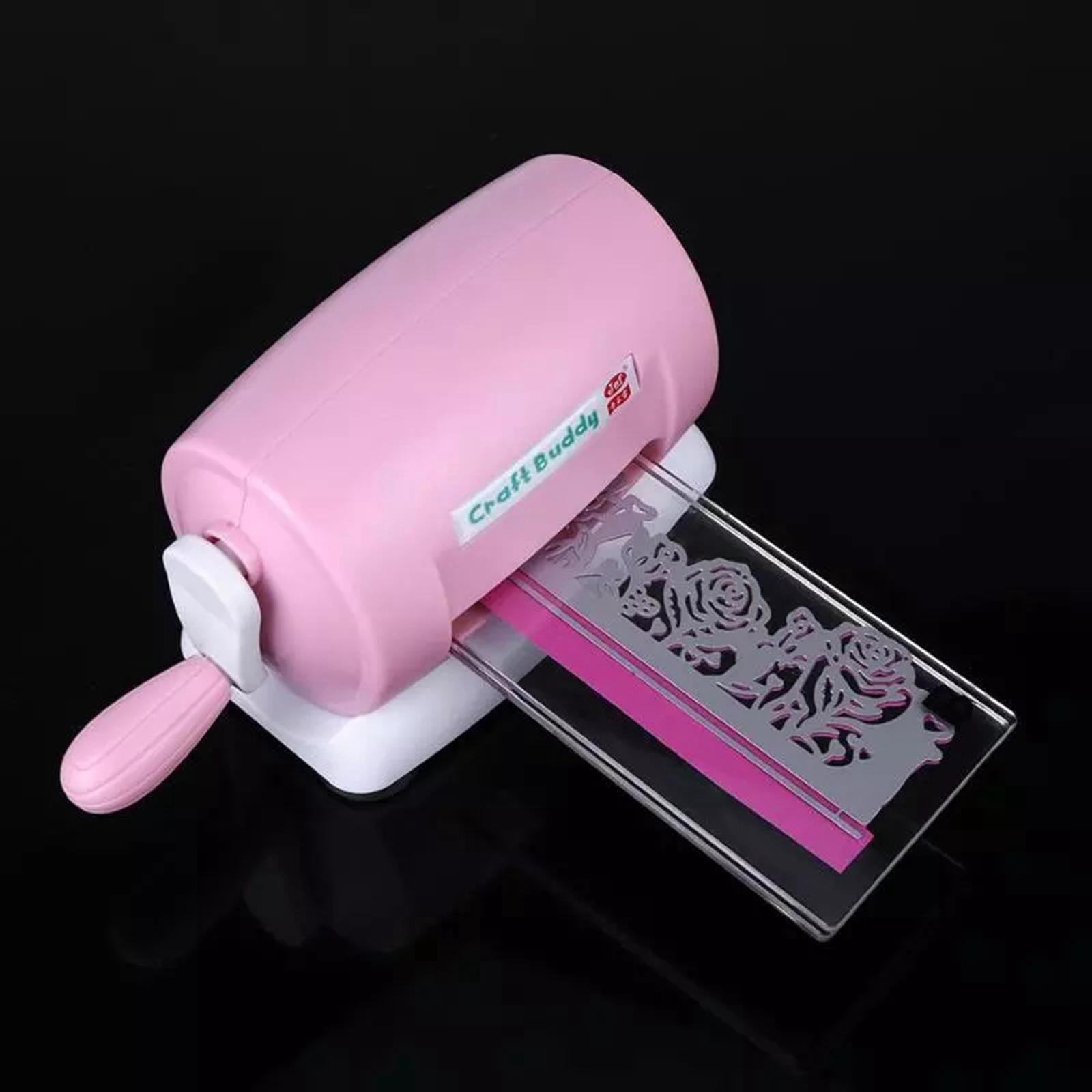 GUOOL Portable Manual Die Cutting & Embossing Machine for arts and crafts, Scrapbooking & Cardmaking , Kids Handmade for Hand Accout Album Diary Decorative - Pink