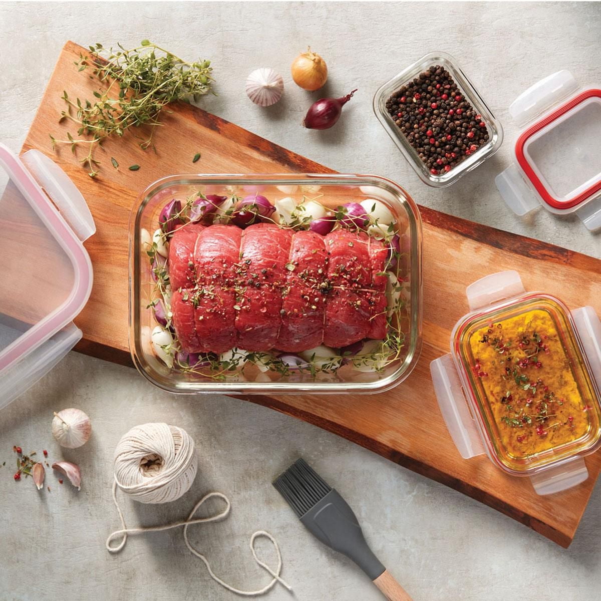 Starfrit LocknLock Glass 54oz / 1.6L rectangular container, Borosilicate glass