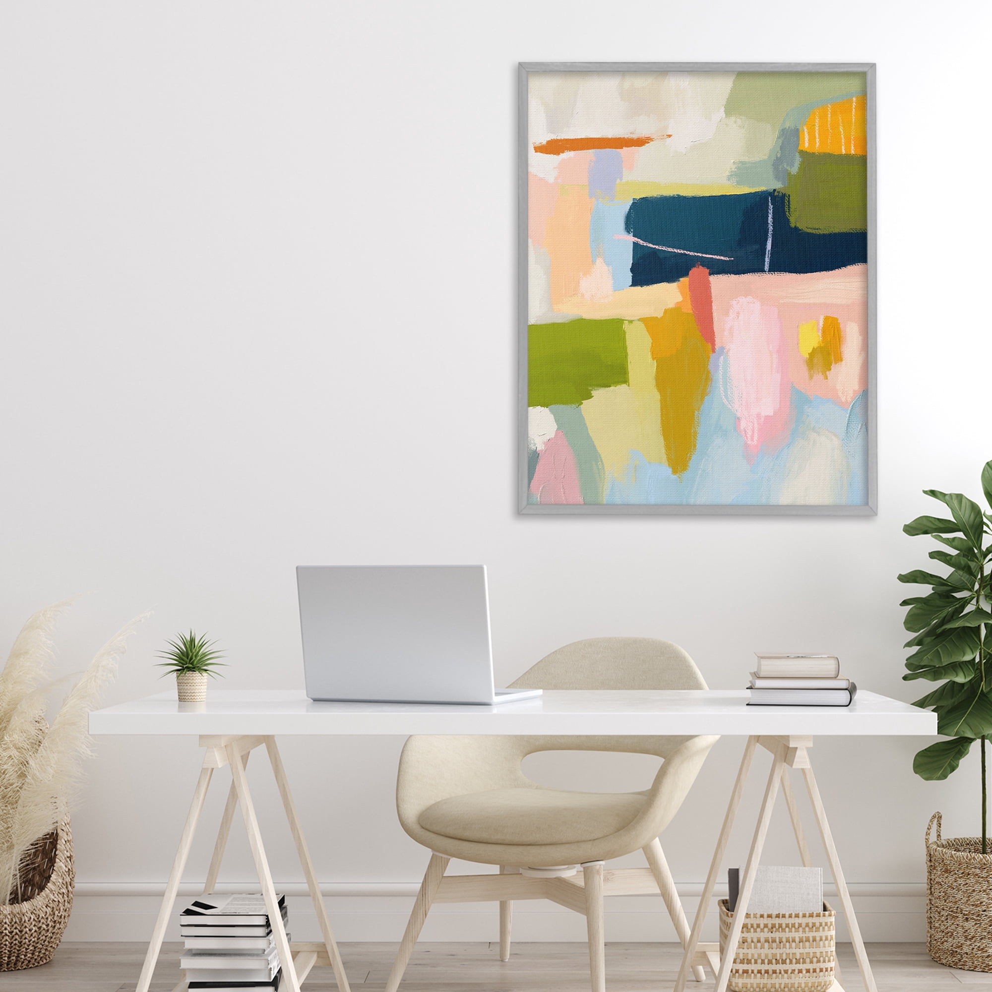 Stupell Industries Pastel Wonder Smattering Gray Framed Giclee Art, design by Lisa Nohren