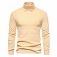 thumbnail image 2 of Mens High Neck Shirts Long Sleeve Wool Sweatshirts Trendy Stretchy Slim Pullover Solid Color Thermal Warm Basic Going-Out Business Work Tops, 2 of 8