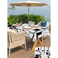 thumbnail image 5 of Outdoor Tablecloth with Umbrella Hole for Patio/Picnic/Party/Camping, Black Geometric Waterproof Table Cloth Rectangle Table Cover Washable, Modern Abstract Art Stripes (52"x 70"), 5 of 8