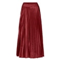 thumbnail image 4 of Ediodpoh Women's Skirts Spring and Summer Pleated Long Skirt Large Size High Waist Big Swing Golden Beach Skirt for Women Long Skirts Red M, 4 of 4