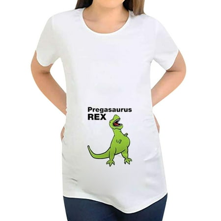 

Lyyong Maternity Clothes Women Short Sleeve Pregnant Letter Printing Cartoon Print s Pregnancy Top