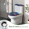 thumbnail image 4 of HELLHERO Fashion - Elastic Bottom, Universal Toilet Top Cover Set for Bathroom Supplies, Fits All Toilet Shapes, Vibrant Fractal Cosmos Theme, 4 of 8